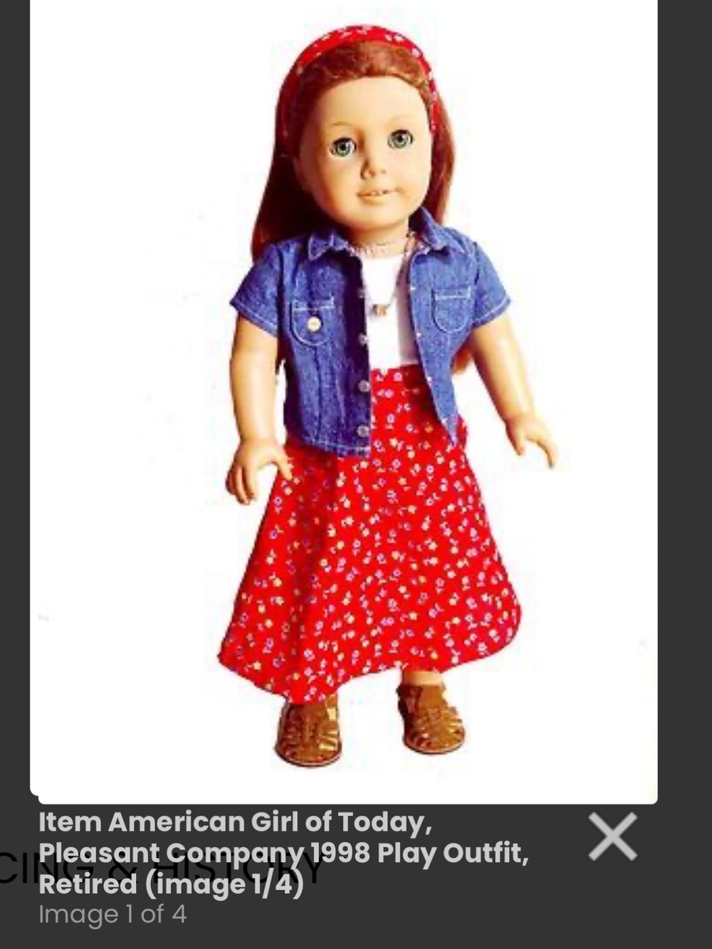 VTG American Girl Today Pleasant Company Denim Jacket Floral Skirt Accessories - Picture 2 of 14